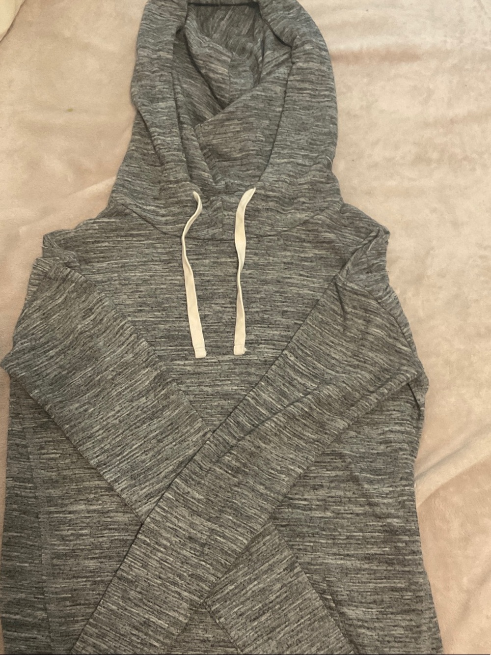 Mossimo Supply Co. Heather Gray Hooded Drawstring Pullover